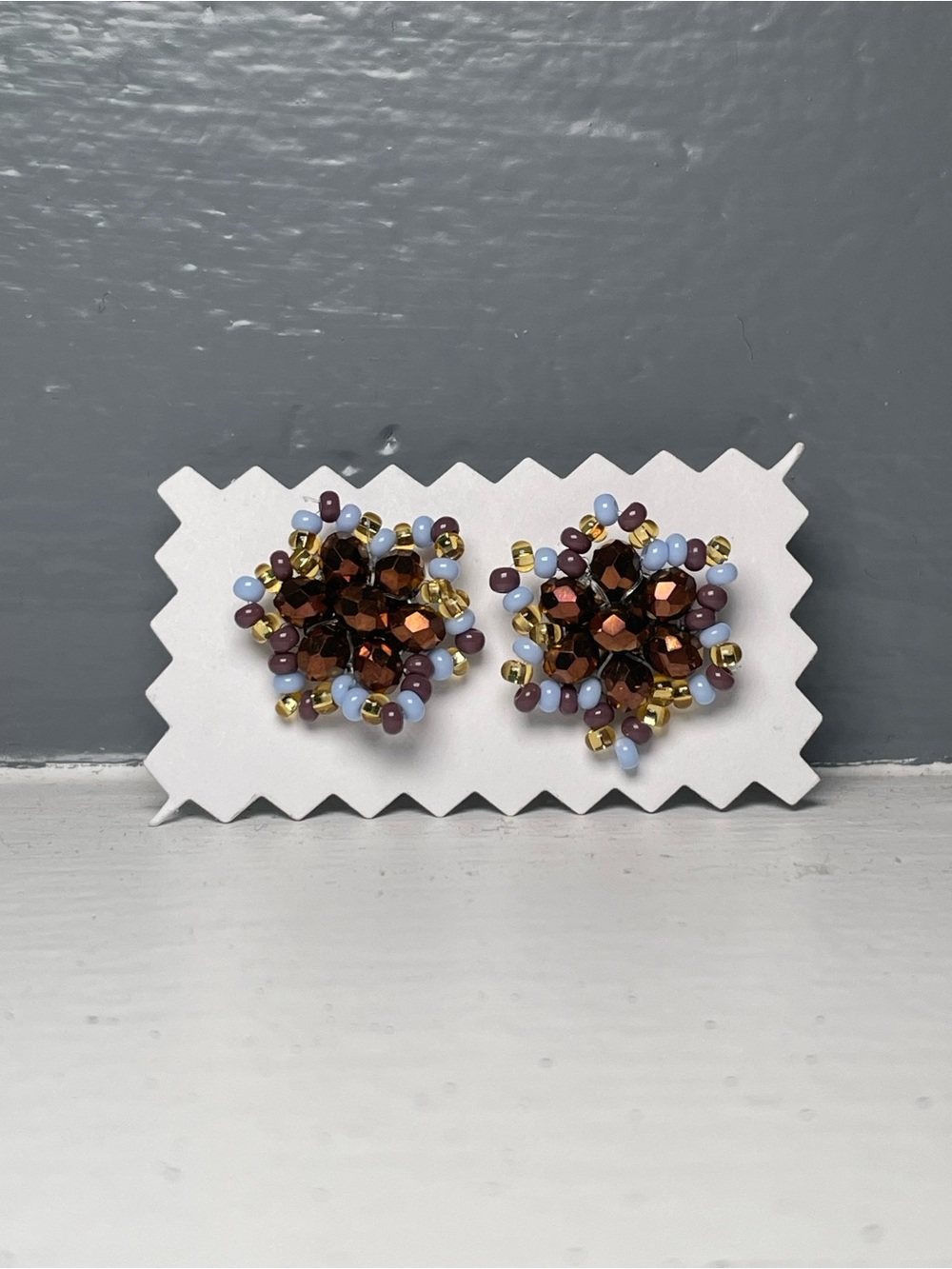 Huichol Beaded Star Stud Earrings